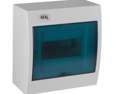 Kanlux 23610 Modulinis skirstomasis skydas plastikinis 1x6 paviršinis IP30 IK07 N+PE II klasė skaidrios mėlynos durys KDB-S06T baltos 23610