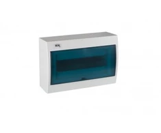 Kanlux 23612 Moduliniai skirstytuvai, plastikiniai, 1x12, montuojami ant paviršiaus, IP30 IK07 N+PE II klasė, skaidrios mėlynos durys, KDB-S12T, balta 23612