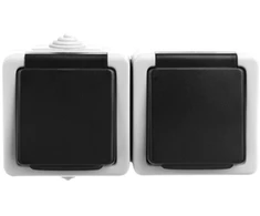 Kanlux lizdas prancūzų dvigubos TEKNO varžtų apsaugos 16A 250V juoda (25357)