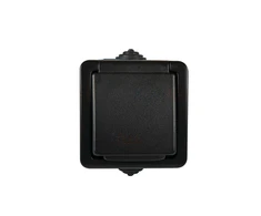 Kanlux TEKNO Vienas prancūziškas maitinimo lizdas su apsauga nuo prisilietimo 250 V juodas IP54 27355