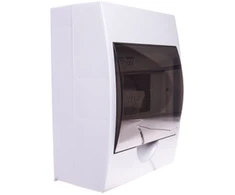 Kanlux 3831 modulinis paskirstymo skydas plastikinis 1x6 paviršinio montavimo IP40 IK06 N+PE II klasės skaidrus durų rutulys DB106S 1X6P/SMD balta 3831