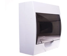Kanlux 3832 Modulinis paskirstymo skydas plastikinis 1x8 paviršinio montavimo IP40 IK06 N+PE II klasės skaidrus durų rutulys DB108S 1X8P/SMD balta 3832