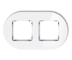Karlik Elektrotechnik 0-12-IRSO-2 ICON Universalus dvigubas apvalus rėmas - stiklo efektas (rėmas: baltas dugnas: juodas) 0-12-IRSO-2