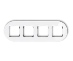 Karlik Elektrotechnik 0-12-IRSO-4 ICON Universalus keturgubas apvalus rėmas - stiklo efektas (rėmas: baltas dugnas: juodas) 0-12-IRSO-4