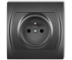 Karlik Elektrotechnik 11LGP-1zp LOGO Vienvietis lizdas su 2P+Z grafitu arba be jo 11LGP-1zp