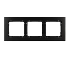 Karlik Elektrotechnik 12-12-DRA-3 DECO Universalus trigubas rėmas - šlifuotas aliuminis (rėmas: juodas dugnas: juodas) 12-12-DRA-3