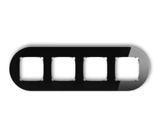 Karlik Elektrotechnik 12-12-IRSO-4 ICON Universalus keturgubas apvalus rėmas - stiklo efektas (rėmas: juodas dugnas: juodas) 12-12-IRSO-4