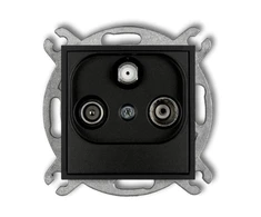 Karlik Elektrotechnik 12IGS ICON RTV-SAT terminalo abonentinis lizdo mechanizmas 1.5dB matinės juodos spalvos 12IGS