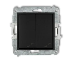 Karlik Elektrotechnik Karlik Laiptų jungtis Karlik Icon 12IWP-33 dviguba juoda matinė