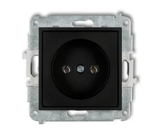 Karlik Elektrotechnik 12MGP-1 MINI Vieno lizdo mechanizmas be įžeminimo 2P (be srovės kelio sklendių) matinė juoda 12MGP-1