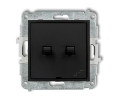 Karlik Elektrotechnik 12MWPUS-33 MINI amerikietiško stiliaus dvigubų laiptų jungiklis matinis juodas 12MWPUS-33