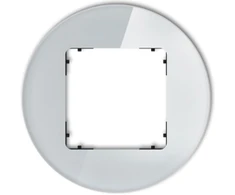 Karlik Elektrotechnik 15-12-IRSO-1 ICON Universalus vienas apvalus rėmas - stiklo efektas (rėmas: pilkas dugnas: juodas) 15-12-IRSO-1