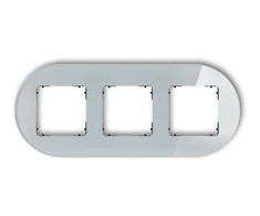 Karlik Elektrotechnik 15-12-IRSO-3 ICON Universalus trigubas apvalus rėmas - stiklo efektas (rėmas: pilkas dugnas: juodas) 15-12-IRSO-3