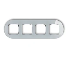 Karlik Elektrotechnik 15-12-IRSO-4 ICON Universalus keturgubas apvalus rėmas - stiklo efektas (rėmas: pilkas dugnas: juodas) 15-12-IRSO-4
