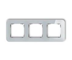 Karlik Elektrotechnik 15-12-IRSZ-3 ICON Universalus trigubas suapvalintas rėmas - stiklo efektas (rėmas: pilkas dugnas: juodas) 15-12-IRSZ-3