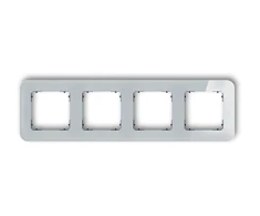 Karlik Elektrotechnik 15-12-IRSZ-4 ICON Universalus keturgubas suapvalintas rėmas - stiklo efektas (rėmas: pilkas dugnas: juodas) 15-12-IRSZ-4