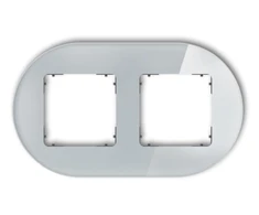 Karlik Elektrotechnik 15-28-IRSO-2 ICON Universalus dvigubas apvalus rėmas - stiklo efektas (rėmas: pilkas dugnas: grafito matinis) 15-28-IRSO-2