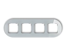 Karlik Elektrotechnik 15-28-IRSO-4 ICON Universalus keturgubas apvalus rėmas - stiklo efektas (rėmas: pilkas dugnas: grafito matinis) 15-28-IRSO-4
