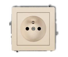 Karlik Elektrotechnik 1DGP-1zp DECO Vienvietis lizdas su/be 2P+Z smėlio spalvos 1DGP-1zp