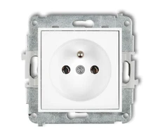 Karlik Elektrotechnik 25IGP-1z ICON Vieno lizdo mechanizmas su įžeminimu 2P+Z (be srovės kelio sklendių) matinė balta 25IGP-1z