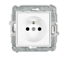 Karlik Elektrotechnik 25IGP-1zp ICON Vieno lizdo mechanizmas su įžeminimu 2P+Z (srovės kelio sklendės) baltas matinis 25IGP-1zp