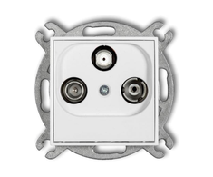 Karlik Elektrotechnik 25IGS ICON RTV-SAT terminalo abonentinės jungties mechanizmas 1.5dB baltas matinis 25IGS