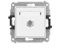 Karlik Elektrotechnik 25MGF-1 MINI Vieno antenos lizdo mechanizmas, F tipo (SAT), nikeliuotas, matinės baltos spalvos 25MGF-1