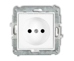 Karlik Elektrotechnik 25MGP-1p MINI Vieno lizdo mechanizmas be įžeminimo 2P (srovės kelio sklendės) matinė balta 25MGP-1p