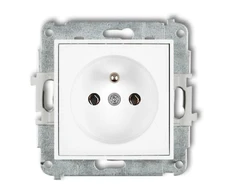 Karlik Elektrotechnik 25MGP-1z MINI Vieno lizdo mechanizmas su įžeminimu 2P+Z (be srovės kelio sklendių) matinė balta 25MGP-1z