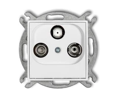 Bettermann Karlik Elektrotechnik 25MGS MINI RTV-SAT terminalo abonentinis lizdo mechanizmas 1.5dB baltas matinis 25MGS