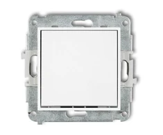 Karlik Elektrotechnik 25MWP-3.1 MINI Laiptinės perjungimo mechanizmas (vienas mygtukas be piktogramos) matinė balta 25MWP-3.1
