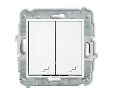 Karlik Elektrotechnik 25MWP-33 MINI Dvigubo laiptų jungiklio mechanizmas matinis baltas 25MWP-33