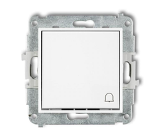 Karlik Elektrotechnik 25MWP-4 MINI jungiklio mechanizmas, normaliai atidarytas, varpelis, matinė balta 25MWP-4