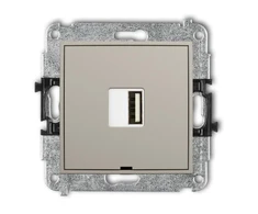 Karlik Elektrotechnik 60MCUSBBO-3 MINI vieno USB A tipo įkroviklis, maks. 10 W, 5 V, 2 A, be etiketės lauko, pilkšvai pilkšvas 60MCUSBBO-3