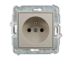 Karlik Elektrotechnik 60MGP-1z MINI Vieno lizdo mechanizmas su įžeminimu 2P+Z (be srovės kelio sklendių) taupe 60MGP-1z