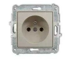 Karlik Elektrotechnik 60MGP-1z MINI Vieno lizdo mechanizmas su įžeminimu 2P+Z (be srovės kelio sklendių) taupe 60MGP-1z
