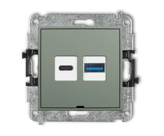 Karlik Elektrotechnik 61MCUSBBO-8 MINI dvigubas USB įkroviklis, USB C + USB A, maks. 20 W, be ženklinimo laukelio, skirtas naudoti su 61MCUSBBO-8