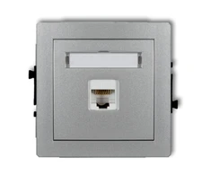 Karlik DECO Vieno kompiuterio lizdai 1xRJ45, kat. 5E, 8-pin sidabro metalo 7DGK-1