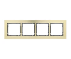 Karlik Elektrotechnik 8-11-DRA-4 DECO Universalus keturvietis rėmas - šlifuotas aliuminis (rėmas: žalvario spalva, dugnas: grafitas) 8-11-DRA-4