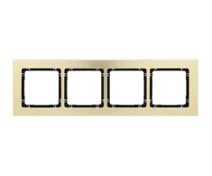 Karlik Elektrotechnik 8-12-DRA-4 DECO Universalus keturvietis rėmas - šlifuotas aliuminis (rėmas: žalvario spalvos dugnas: juodas) 8-12-DRA-4