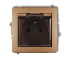 Karlik Apsauginis lizdas Deco su / U dūmų atvartu aukso metalo (8DPB-1Zd)