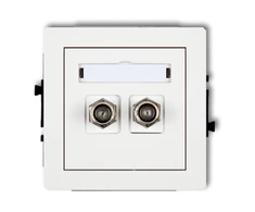 Karlik DECO dvigubo tipo antenos lizdas F nikelis padengtas balta (DGF-2)