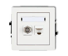 Karlik Vieno SAT antenos lizdas + vieno kompiuterio lizdai 1xRJ45 balta (DGFK)