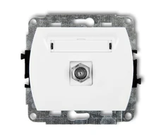 Karlik Elektrotechnik GF-1 TREND Lizdas vienos antenos F tipo (SAT) nikeliuota balta GF-1