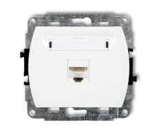 Karlik TREND PC lizdas vienas 1xRJ45, kat. 5E, 8- pin balta (GK-1)