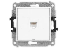Karlik Elektrotechnik IGKBO-1 ICON Vieno kompiuterio lizdo mechanizmas 1xRJ45, kat. 5e, 8 kontaktų, be aprašymo lauko baltas IGKBO-1