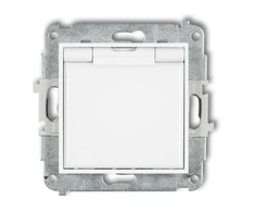 Karlik Elektrotechnik IGPB-1zp ICON Aptaškams atsparus lizdo mechanizmas su įžeminimu 2P+Z (baltas atvartas, srovės kelio sklendės) baltas IGPB-1zp