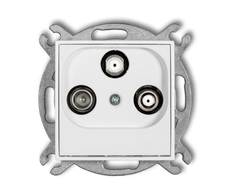 Karlik Elektrotechnik IGSN ICON Abonentinis lizdo mechanizmas 2 išėjimai SAT + TV baltas IGSN