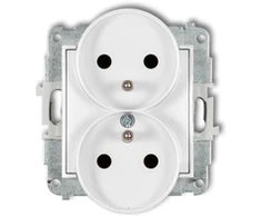 Karlik Elektrotechnik Karlik MINI Dvigubas lizdas su/su langinėmis baltas MGPR-2zp