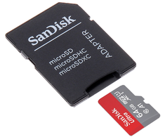 ATMINTIES KORTELĖ SD-MICRO-10/64-SAND Micro SD UHS-I, SDXC 64 GB SANDISK